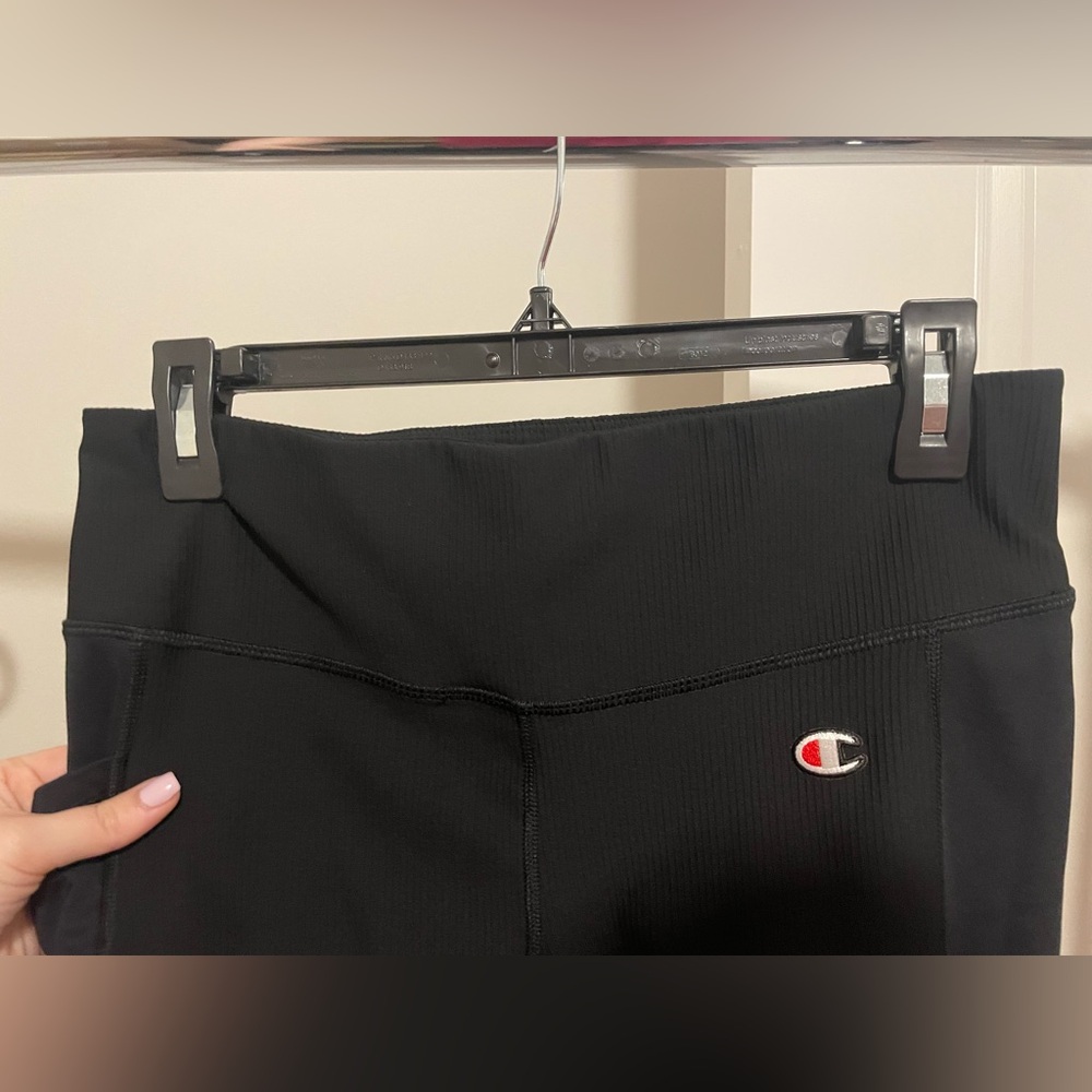 Champion Women's Black Ribbed Biker Shorts - Picture 4 of 7